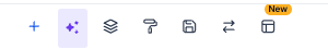 Email Design editor toolbar with the new template-switcher icon.